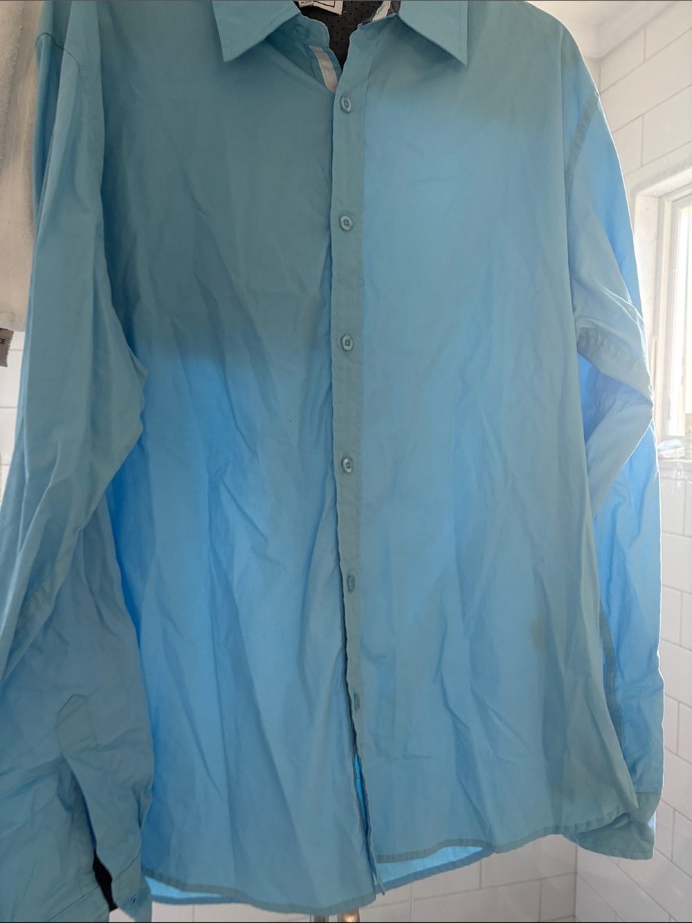Smash men’s Light Blue Lightweight Shirt  - Casual Button-Front - XXL